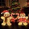 22.5’’ Lighted Christmas Yard Decoration 2pcs Light Up Gingerbread Man Couple Christmas Outdoor Decorations Sign Waterproof for Xmas Winter Holiday Garden Lawn Outside Indoor Decor Display